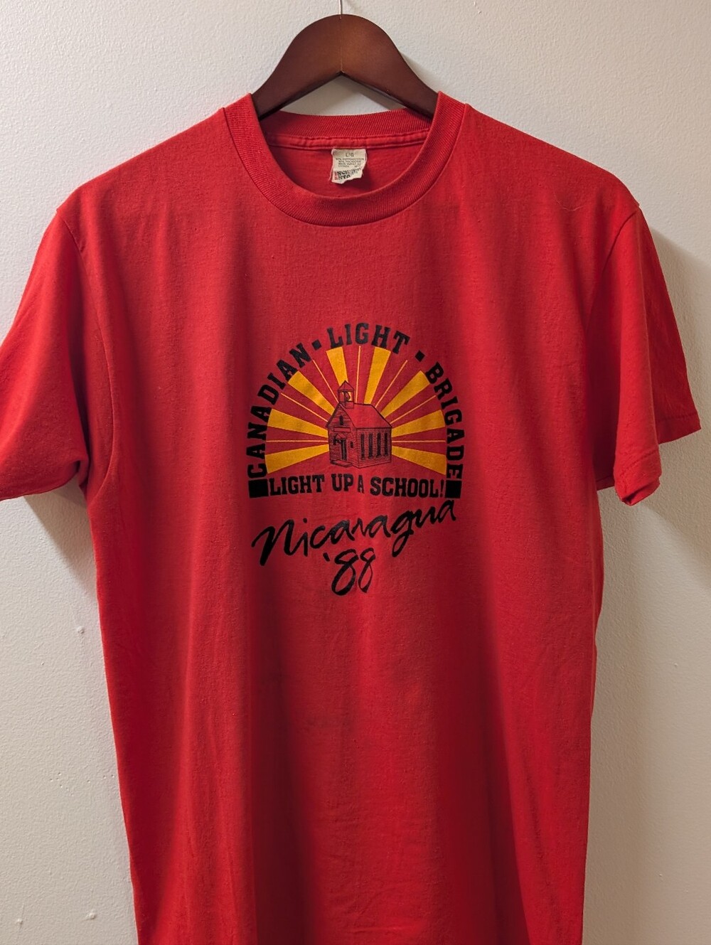 Vintage Red Screen Stars Single Stitch Graphic T-shirt
